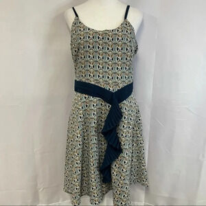 Liberty of London For Target Sleeveless Floral Ruffle Dress Blue Mauverina 8 M